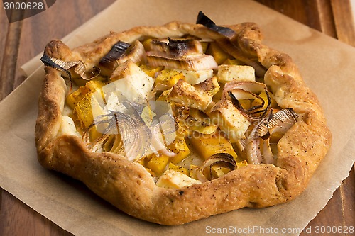 Image of Galette with leeks, pumpkin and feta