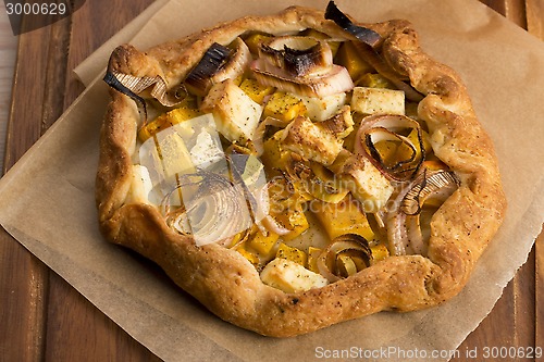 Image of Galette with leeks, pumpkin and feta