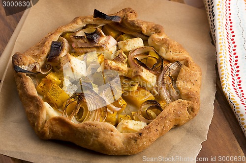 Image of Galette with leeks, pumpkin and feta