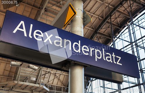 Image of Alexanderplatz subway station sign in Berlin