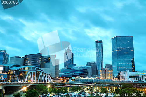 Image of Downtown Atlanta at night time