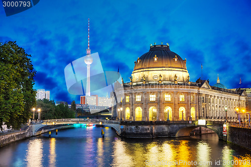 Image of Berlin cityscape in the night