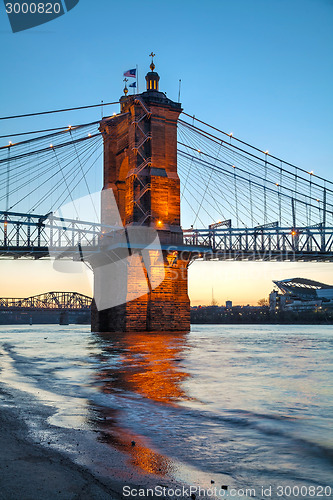 Image of John A. Roebling Suspension Bridge in Cincinnati