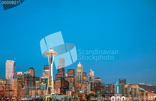 Image of Downtown Seattle as seen from the Kerry park