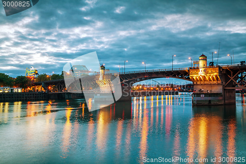 Image of Downtown Portland cityscape at the night time