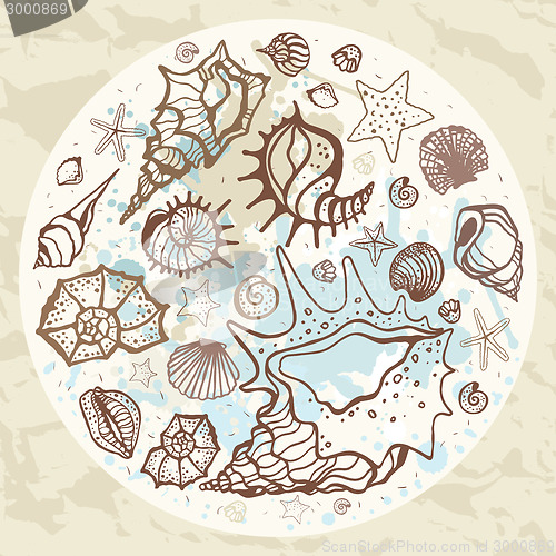 Image of Sea background. Hand drawn vector illustration