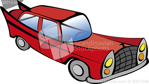 Image of Red retro car