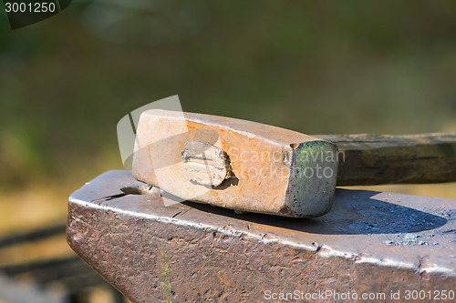 Image of Hammer and anvil for forging metal