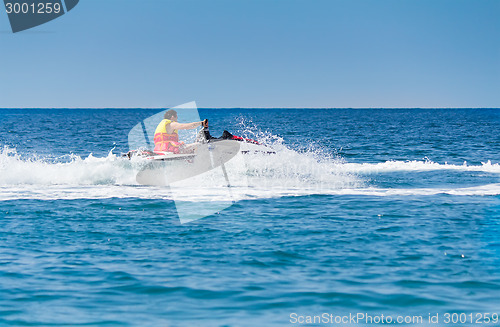 Image of Boat trip on the water scooter.