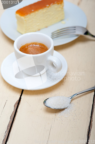 Image of italian espresso coffee and cheese cake
