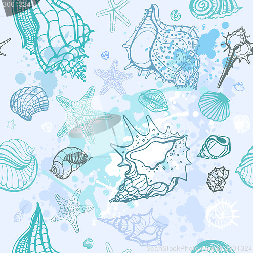 Image of Sea background. Hand drawn vector illustration