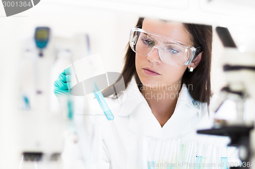 Image of Young chemist in the laboratory.