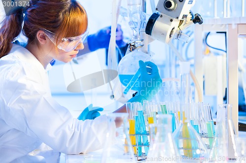 Image of Young chemist in the laboratory.