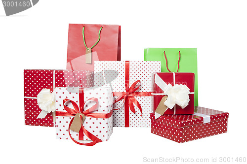 Image of Presents and giftbags isolated