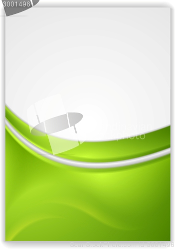 Image of Abstract green wavy modern flyer design