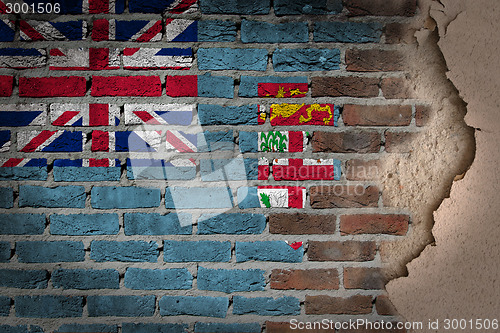 Image of Dark brick wall with plaster - Fiji