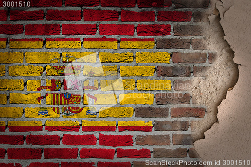 Image of Dark brick wall with plaster - Spain
