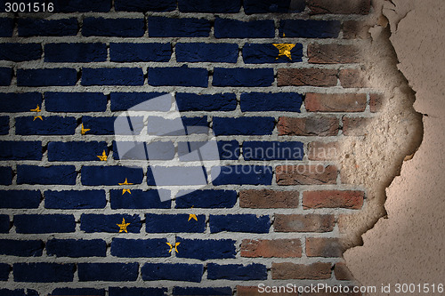 Image of Dark brick wall with plaster - Alaska