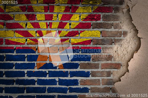 Image of Dark brick wall with plaster - Arizona