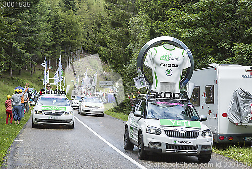 Image of The Skoda Convoy During Le Tour de France 2014