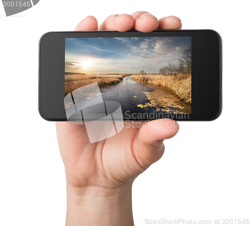 Image of Landscape in a phone