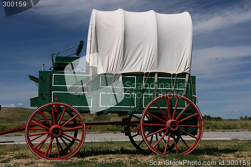 Image of Wagon with red wheels