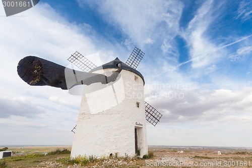 Image of Vintage windmills in La Mancha.