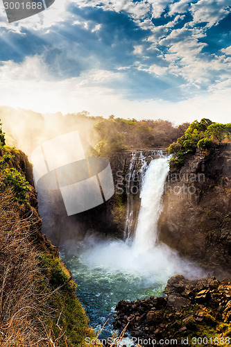 Image of The Victoria falls with dramatic sky