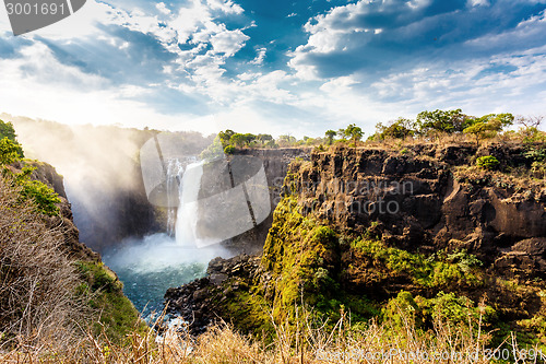 Image of The Victoria falls with dramatic sky