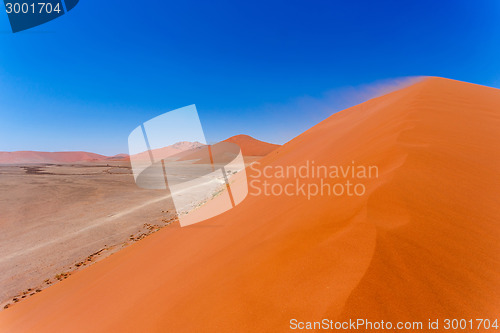 Image of Dune 45 in sossusvlei Namibia, view from the top of a Dune 45 in sossusvlei Namibia, view from the top of a dune