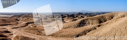 Image of panorama of fantrastic Namibia moonscape landscape