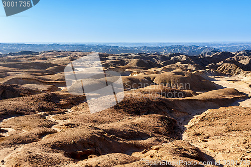 Image of panorama of fantrastic Namibia moonscape landscape