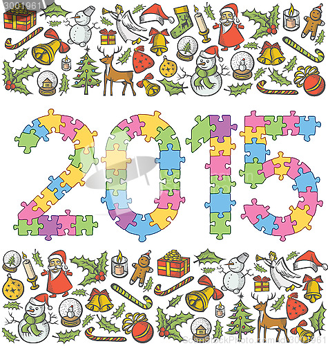 Image of Vector puzzle numbers 2015