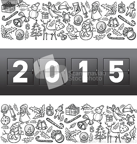 Image of Vector mechanical scoreboard numbers 2015