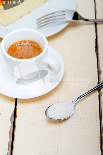 Image of italian espresso coffee and cheese cake