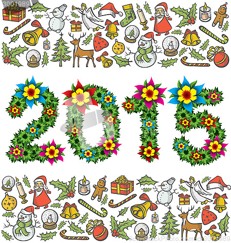 Image of Vector flower numbers 2015