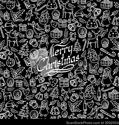 Image of Vector Seamless Christmas and New Year Card