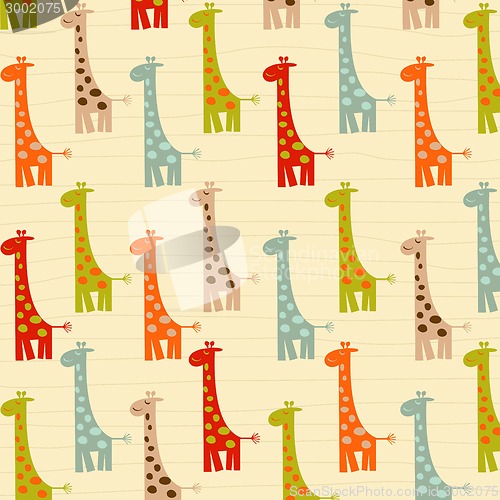 Image of pattern with giraffes