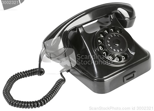 Image of Old Black Bakelite Telephone Cutout