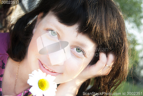 Image of Girl with flower