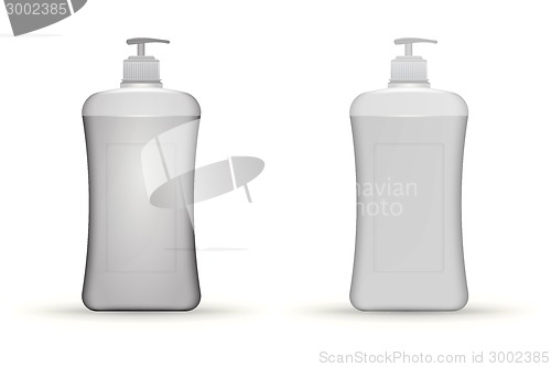 Image of Vector illustration of gray dispenser pump bottles mock up