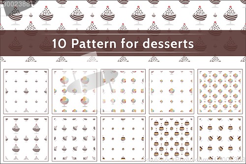 Image of Ice cream pattern vector collection