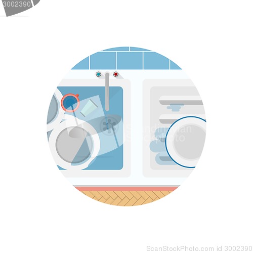 Image of Flat vector icon for Kitchen sink