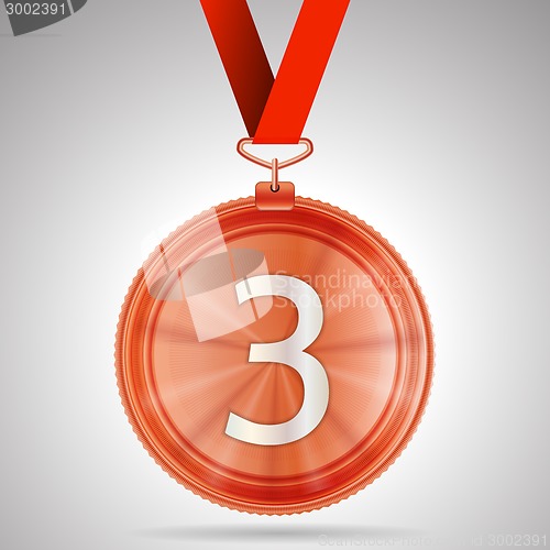 Image of Vector illustration of third place medal