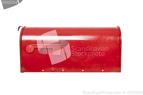 Image of Red mailbox on white with flag