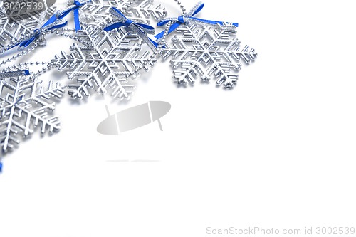 Image of snowflakes on background