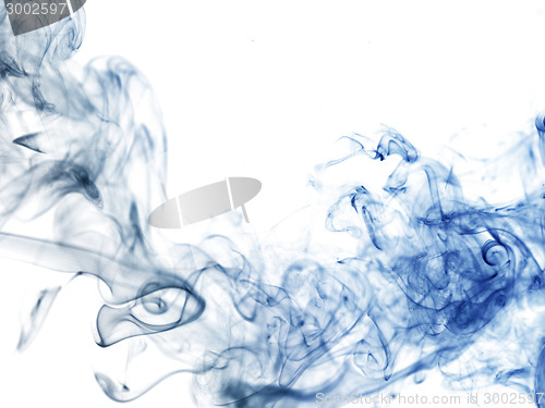 Image of Blue smoke in white background