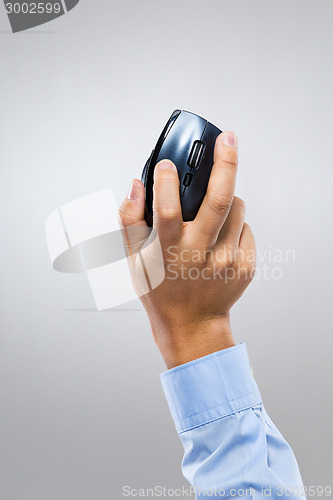 Image of Businessman hand click on mouse