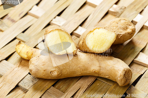 Image of Ginger on bamboo basket