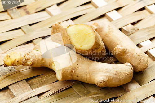 Image of Ginger on bamboo